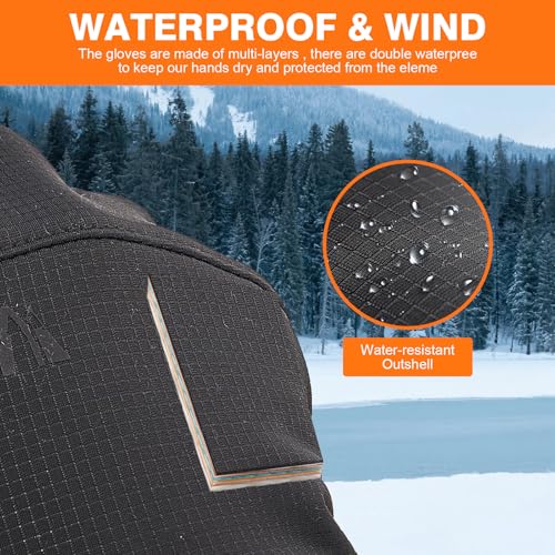 LMLALML Winter Gloves for Men and Women Waterproof Cycling Driving Running Gloves for Cold Weather