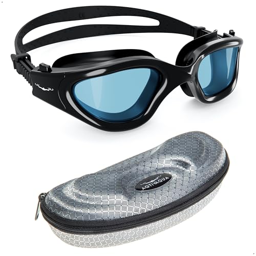 AqtivAqua Swimming Goggles, DX Wide View Swim Goggles for Adult Men Women, Anti Fog No Leaking
