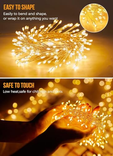 120LED 10FT Solar Fairy Lights Outside Waterproof, 8 Lighting Modes IP65 Outdoor Solar String Lights Outdoor Waterproof Fi...