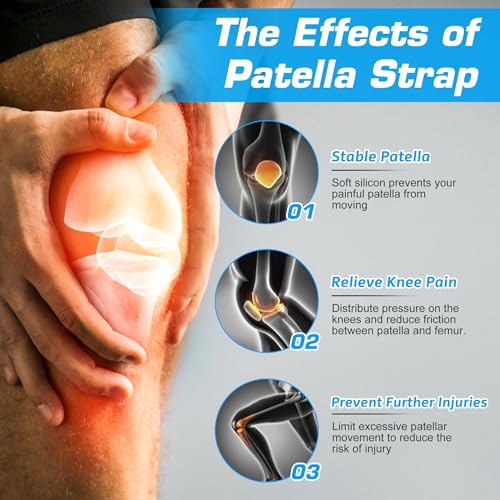 IPOW Patella Tendon Knee Strap 2 Pack Knee Pain Relief & Patella Stabilizer Knee Strap, Patellar Tendon Support Strap, Kne...