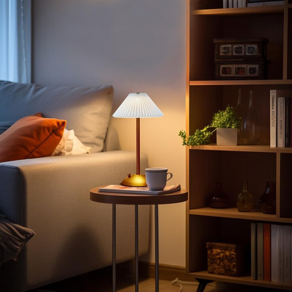 Ejfoiej Portable Led Table Lamp With Touch Sensor  3 Color Touch Control Rechargeable  3-Levels Brightness Metal Desk  Bedside  Dining Room Light (White)