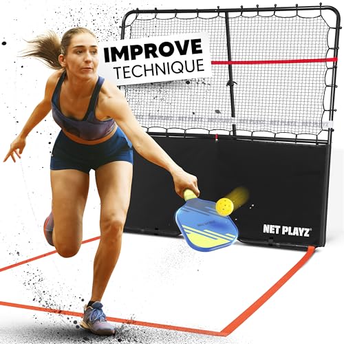 Pickleball Rebounder Training Aid, Adjustable Angle Easy Setup & Storage - Perfect Your Forehands Backhands Dinks Volleys ...