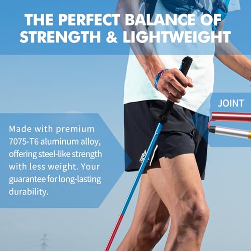 AONIJIE Trekking Poles 2-Pack - Anti-Shock Ultra-Light Collapsible Walking & Hiking Sticks for Trail Running, Backpacking,...