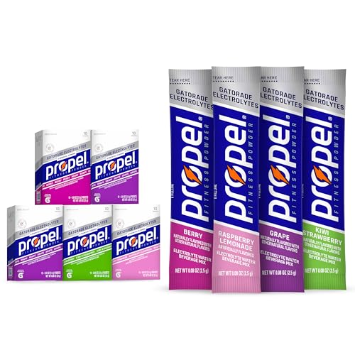 Propel Electrolyte Enhanced Water Drink Mix Powder Packets, 4 Flavor Variety Pack, Zero Calorie & Zero Sugar Hydration wit...
