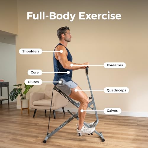 Sunny Health & Fitness Smart Row-N-Ride Glute & Leg Trainer, Foldable Squat Assist Rower with Exclusive SunnyFit App Conne...