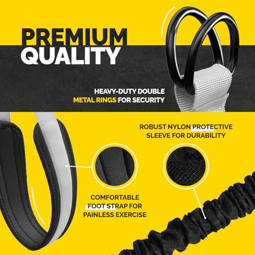 Pull Up Assistance Bands Set - 4 Heavy-Duty Pull Up Bands, Height Adjustable Strap & Comfortable Foot Strap - Stackable Pu...