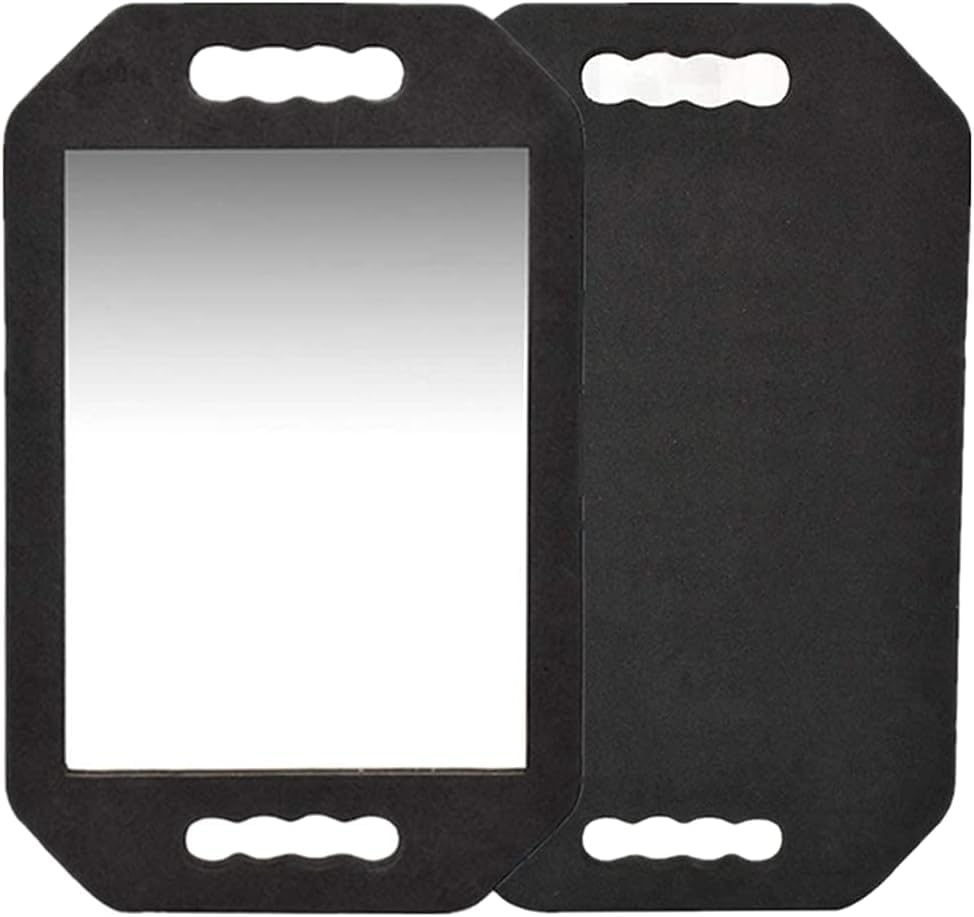 Handle Mirror, Large Hand Mirror with Double Handle,Rectangular Hand Held Mirror with Handle, Lightweight Hair Salon Equipment H