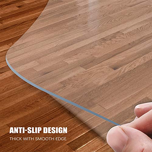 Kuyal Clear Chair mat for Hardwood Floor 30 x 48 inches Transparent Floor Mats Wood/Tile Protection Mat for Office & Home...