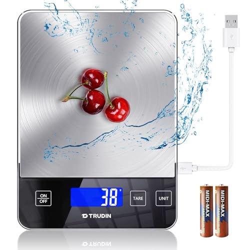 NASA-Grade 33lb Digital Kitchen Scale, Precisely Measures Grams and Ounces for Baking and Cooking,with Waterproof Tempered...