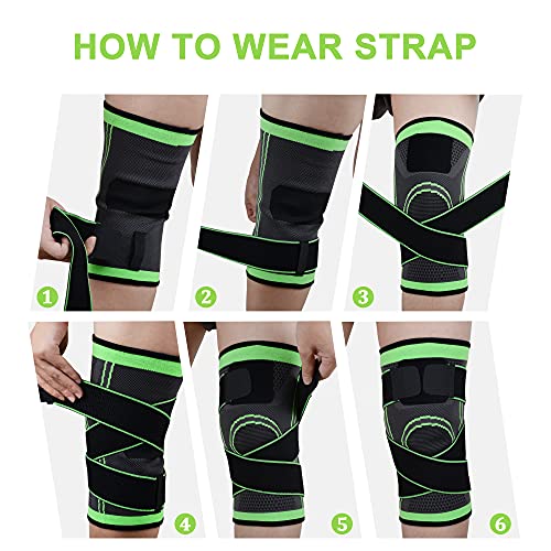 ZJMQJ Knee Brace with Straps for Women/Men, Knee Compression Sleeve for Knee Pain, Arthritis, ACL, PCL, Meniscus Tear, Joi...