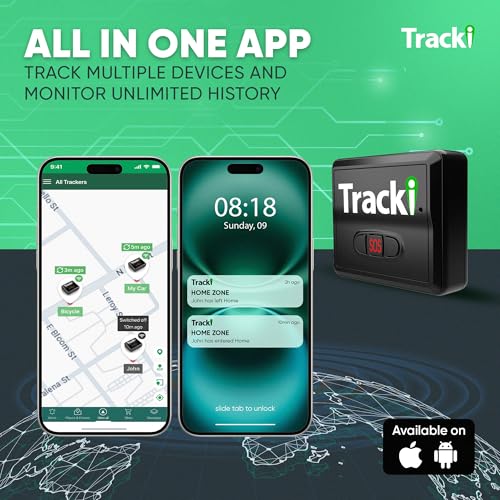 Tracki GPS Tracker for Vehicles – Real-Time 4G LTE Assets & Car Tracking Device with App, Magnetic Mount, Compact Design, ...