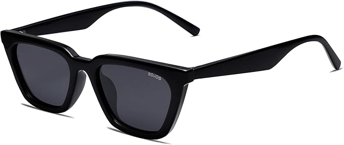 SOJOS Polarized Narrow Square Cateye Sunglasses for Women Retro Trendy Driving Glasses SJ2169