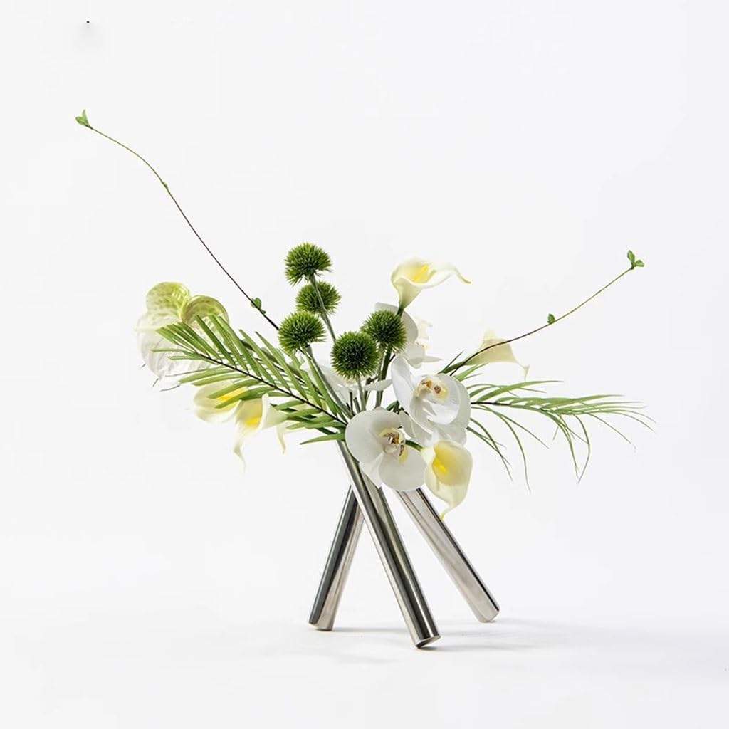 Light Luxury Creative Round Tube Simulation Flower Art Decoration Sample Room Living Porch Arrangement Simple Fake Plants