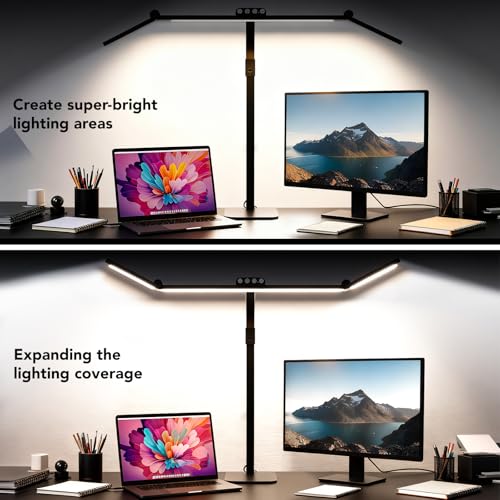 Galnolt LED Desk Lamp for Home Office with Base, 28.2" Adjustable Gooseneck Swing Arm Ultra Bright Desk Light, Dimmable Ar...
