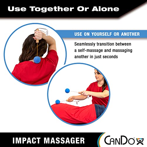 CanDo Percussion Massagers 2 Pack Manual Ball Massage, Flexible Stick Massage Tools for Sore Muscles, Back, Shoulders, Nec...