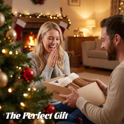 OOW Fuzzy Slippers for Women Cozy Faux Fur House Shoes Winter Warm Memory Foam Slippers for Indoor and Outdoor