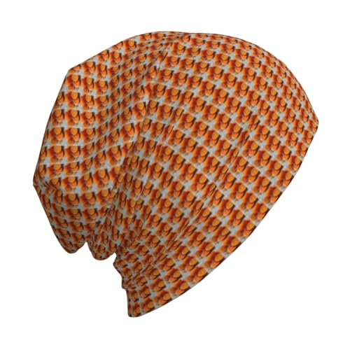 sackhg Fresh Orange Fruit Print Winter Beanie Hat Men Women Soft Lightweight Thermal Cap for Outdoor Skiing Wear