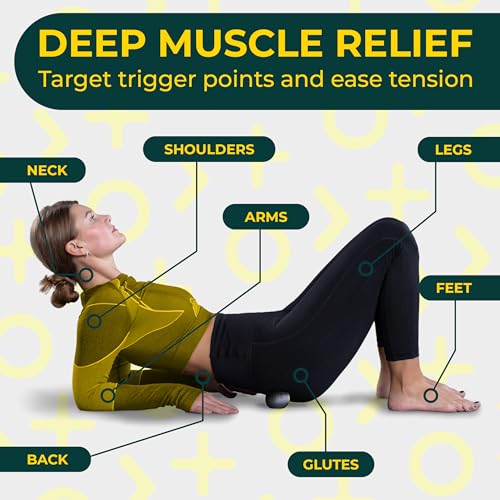 Deep Recovery Yoga Deep Tissue Massage Ball Set, Firm Density – 2.9-Inch Myofascial Release Balls for Feet, Back, Neck, Le...
