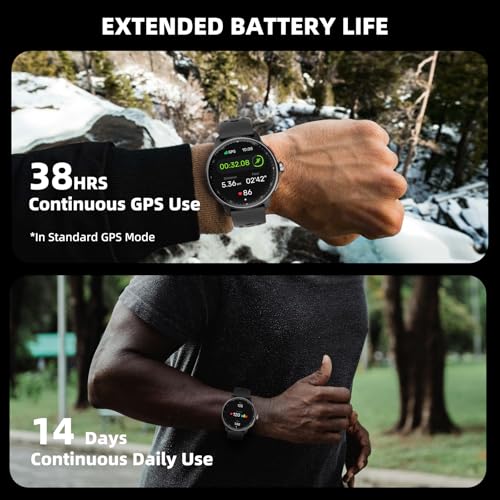 Smart Watch Built-in GPS, Pressure, Altitude, Compass, Smartwatch for Men Fitness Tracker with 1.43" AMOLED Screen Bluetoo...