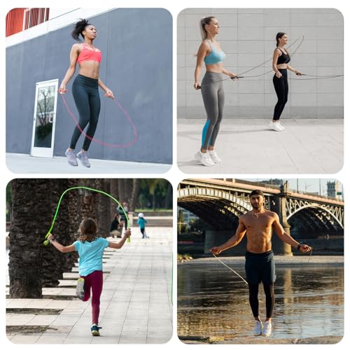 POCFOINY 2 Pack Jump Rope for Fitness, Speed Rope Skipping Rope for Men, Kids and Women, Jumping Rope for Workout, Tangle-...