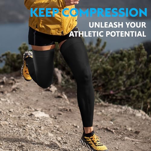 KEKING Full Leg Compression Sleeves, Unisex, Thigh High Compression Stocking 20-30mmHg Graduated Support for Thigh Calf Kn...