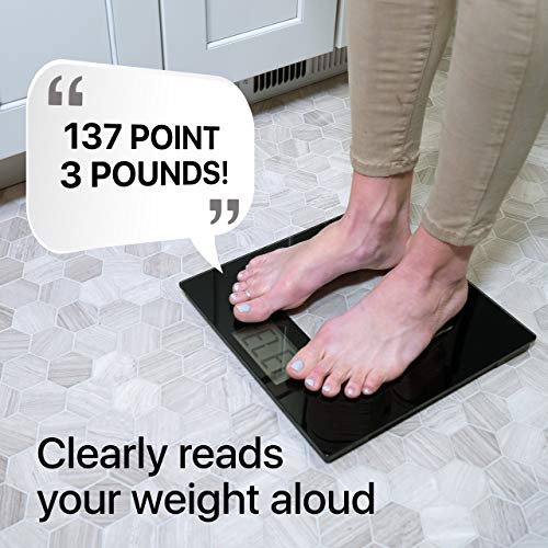 Extra Wide Glass Talking Digital Scale | The Bathroom Scale That Talks | Accurate Visual & Voice Display Digital Scale for...