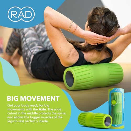 RAD Axle – Extra Firm High-Density Exercise Foam Roller – Deep Tissue Myofascial Release for Back, HIPS, Legs & Shoulders...