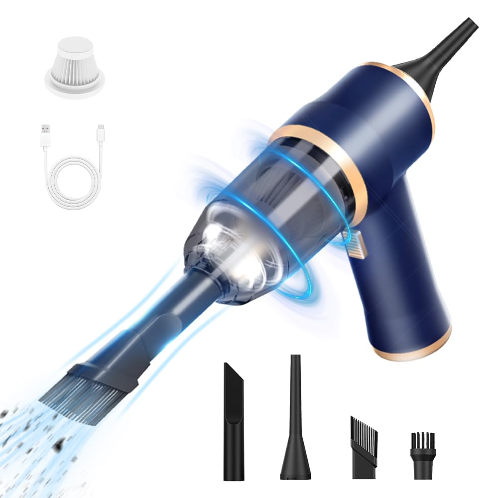BELIBUY Handheld Car Vacuum Cleaner, Portable Cordless Mini Vacuums with Multi-Nozzles, High Power Dry Hand held Vacuum for Car, Computer, Sofa, Office, Pet, Home