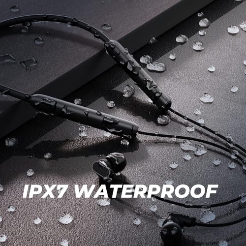 N18 Neckband Bluetooth Earbuds, Wireless Bluetooth 5.2 Headphones with Microphone, Ultra-Lightweight Comfort, IPX7 Waterpr...