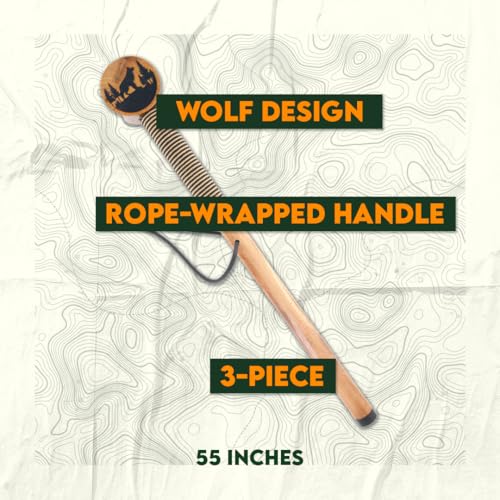 SE 3 Piece 55" Detachable Pine Wood Walking/Hiking Stick with Metal Tip, Reinforced Rubber Tip, and Water-Resistant Travel...