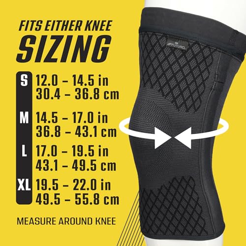 FUTURO Premium Compression Knee Sleeve with Stabilizers, Removable Stabilizers, Advanced Customizable Compression Sleeve, ...