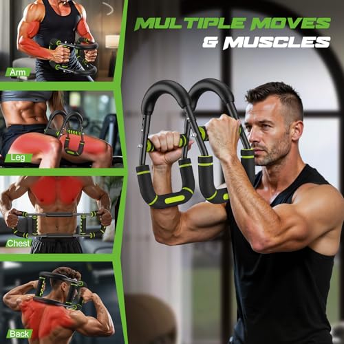 Twister Arm Trainer for Men, Chest Workout Equipment 5-Level Adjustable (40-130lb) with Ergonomic 27° Targets Biceps/Clip/...