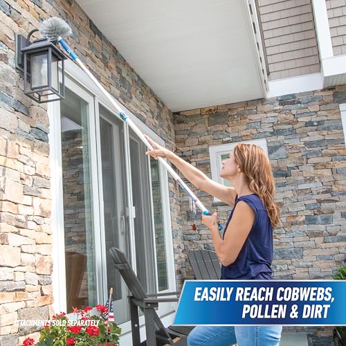Unger Professional Connect & Clean 3’-6’ Aluminum Telescopic Extension Pole with Locking Cone & Quick-Flip Clamp – Compati...