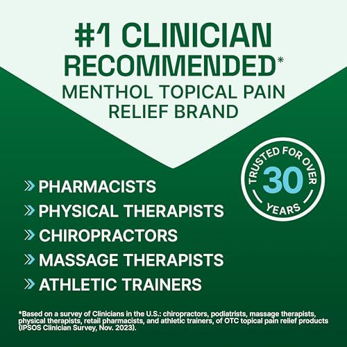 Biofreeze Large Pain Relief Patches, Menthol Pain Patches for Lower Back, Neck, Knee, & Shoulder, Comfortable & Flexible F...