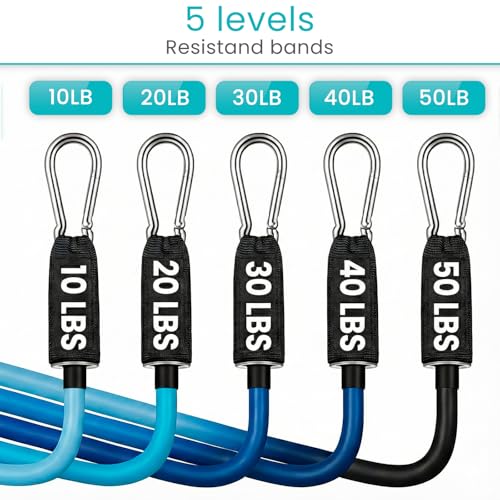 Vive Resistance Band Set (11 PCS) (With App) - Versatile Exercise Tubes with Wide Handles, Workout Poster, & Door Anchor -...