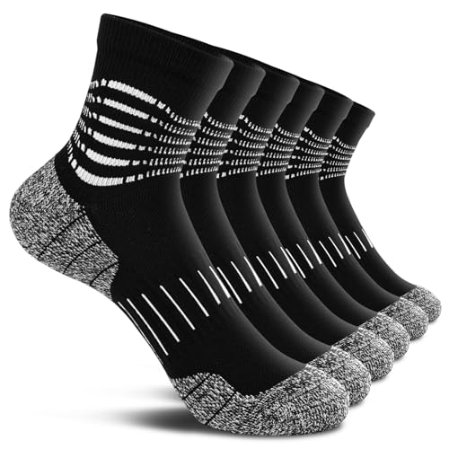 IRAMY Ankle Compression Socks for Men Athletic Running Socks with Cushioned Support 3/5 Pairs
