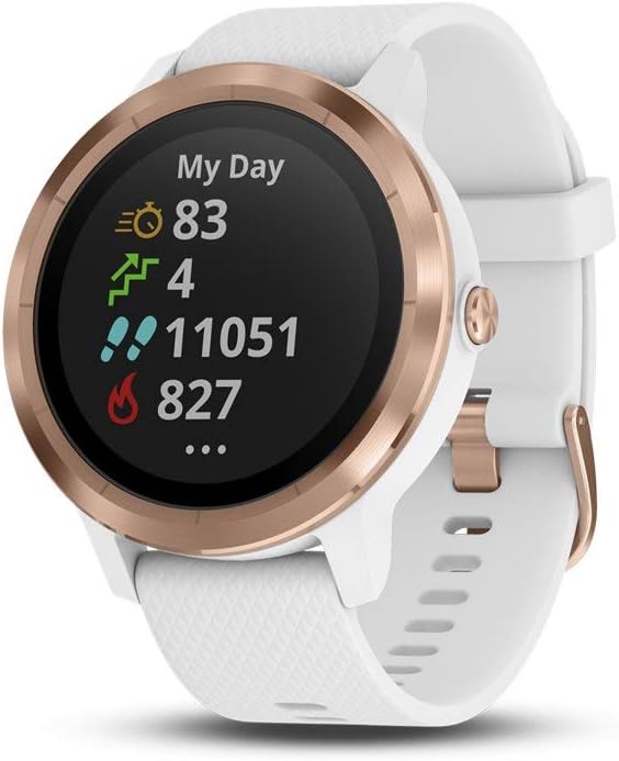 Garmin 010-01769-09 vívoactive 3, GPS Smartwatch with Contactless Payments and Built-in Sports Apps, 1.2", White/Rose Gold...
