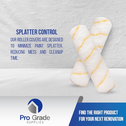 Pro Grade - Paint Roller Covers - 1/2 X 9 Inch Microfiber 6 Pack