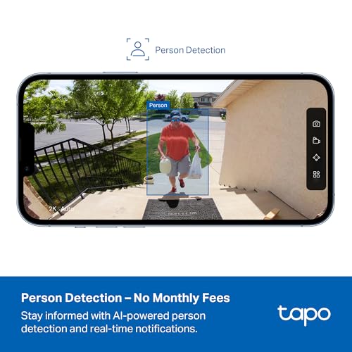 Tapo 1080p Outdoor Wireless Security Camera - Up to 180-Day Battery, Person Detection, Color Night Vision, Subscription-Fr...