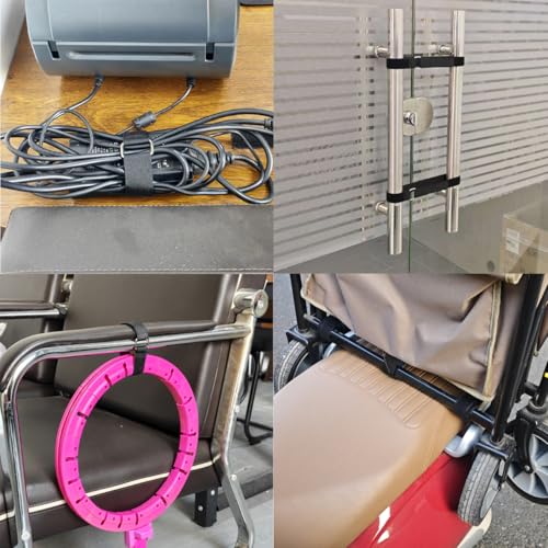 VIGAER 18 inch Extend Cable Strap and Adjustable Securing Strap with Buckle - 12 PCS Reusable Hook and Loop Fastening Nylo...
