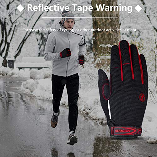 MOREOK Cycling Gloves Bike Gloves for Men/Women-[5MM Gel] Full Finger Winter Biking Bicycle Gloves-for Cycling/Motorcycle/...