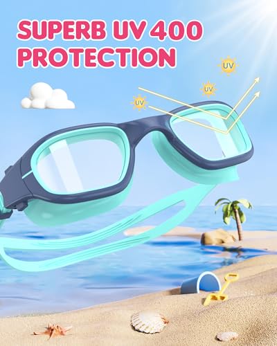 Zeligerstar Kids Swim Goggles,Swimming Goggles for Kids 6-14, Anti-Fog UV Protection Pool Glasses for Boys Girls