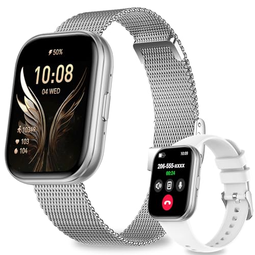Smart Watches for Women, 1.75" HD Fitness Tracker (Answer/Make Calls), IP68 Waterproof Smartwatch with Heart Rate SpO2 Sle...