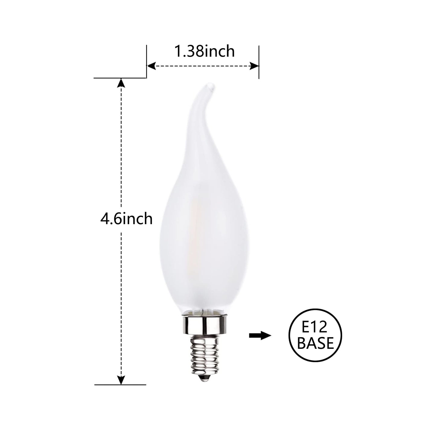 Sunaiony Frosted LED Candelabra Bulbs E12 25W Equivalent Warm White 2700K CA11 6 Pack