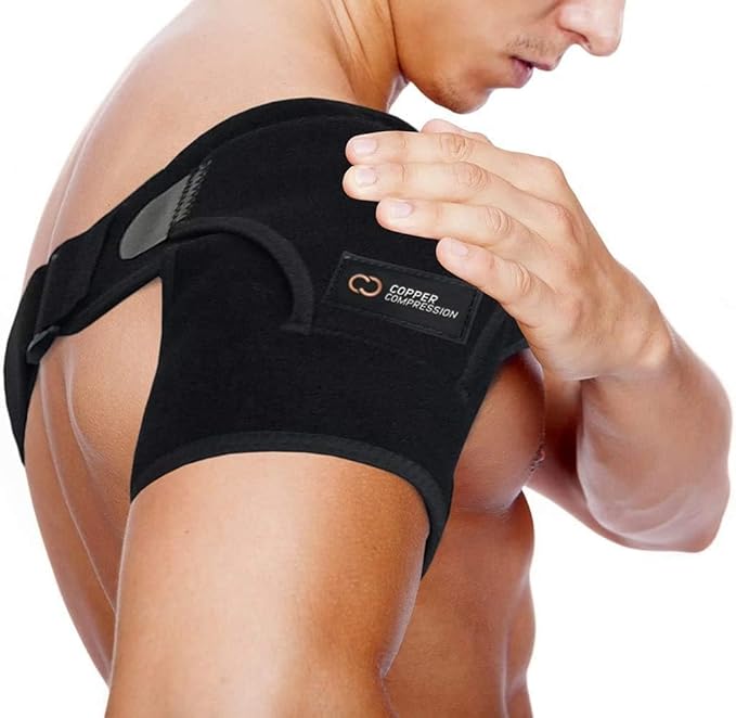 Copper Compression Recovery Shoulder Brace - Immobilizer for Torn Rotator Cuff, AC Joint Pain Relief, Dislocation, Arm Sta...