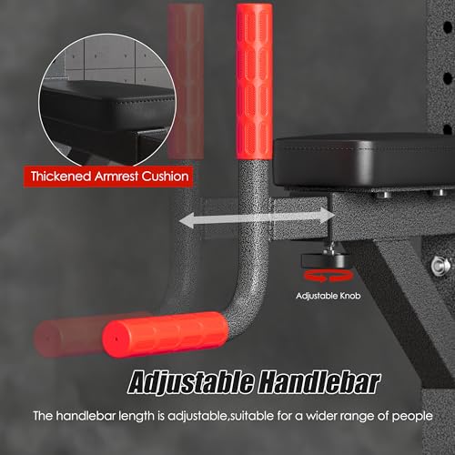 soges Pull Up Bar Dip Station, Power Tower with A Backrest, Adjustable Height Pull Up Bar Stand, Multi-Function Home Gym S...