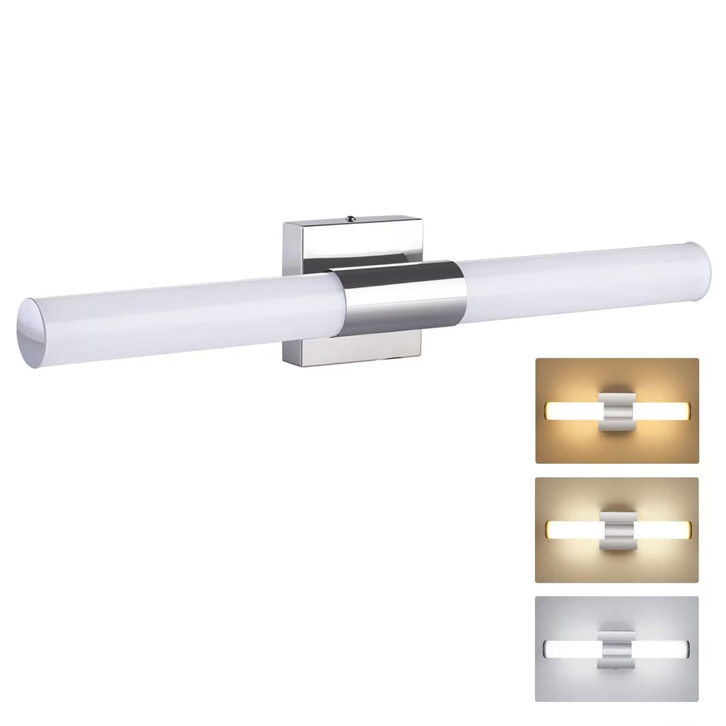 Trlife Dimmable Bathroom Vanity Light Fixture, 12W Led, 24 Stainless Steel, 3 Color Temperature, Model Vanity-3Co-60L