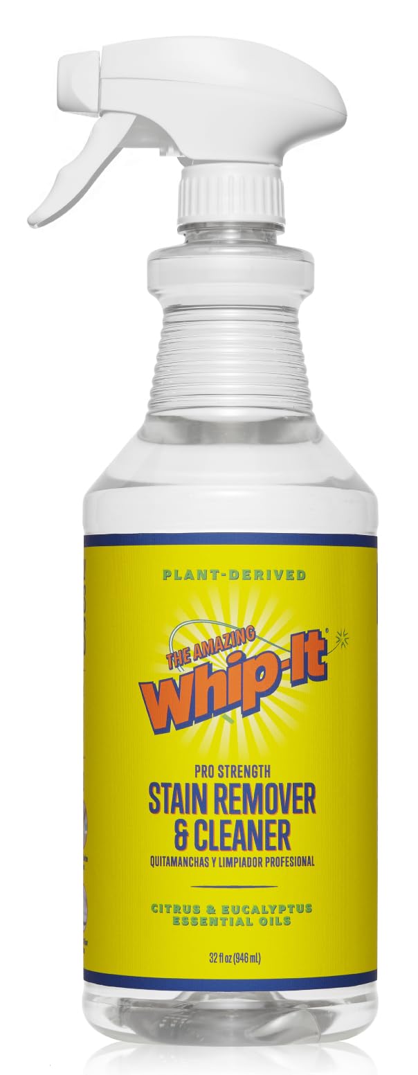 Whip It Cleaner, Multi Purpose Stain Remover Professional Strength Spray, Plant Based Enzyme Cleaner, Cleaning Food, Coffee, Wine, Baby Stains, Pet Stains, Over 500 uses, Made in USA, 32 OZ