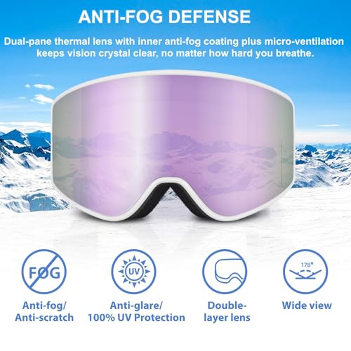 EXP VISION Ski/Snowboard Goggles Parent-child Snow Goggles Over Glasses for Men, Women Youth Kids