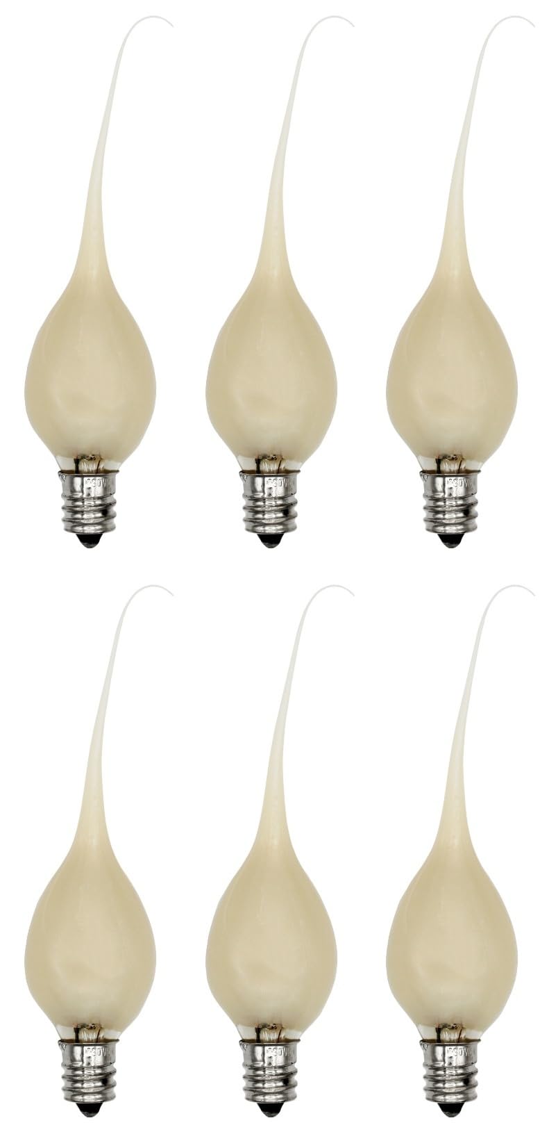 Creative Hobbies® Country Style Incandescent Silicone Dipped Candle Light Bulbs ~ 5 Watt Pearlized Silicone, Gold Glow | 6 Pack